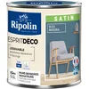 Image de RIPOLIN - Peinture Intérieure Multi-Supports   Murs, Boiseries & Radiateurs   Ultra Couvrante   Lessivable   Application Facile   Ecolabel - Satin - 0,5L - Bleu Madura