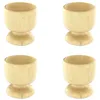 Image de Fackelmann 9908650 Lot de 4 coquetiers en bois, coquetier, coquetier design, coquetier pour oeuf à la coque, Bois, 4,8 x 4,8 x 5 cm