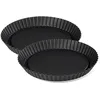 Image de Zenker 9914450 Lot de 2 plats à tarte renversée 30 cm, plat à tarte, moule à tarte, 2 moules pour tartes renversées, Acier, Noir, 30 x 30 x 3 cm