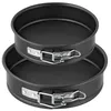 Image de Zenker 9916450 Lot de 2 mini moules à manqué, moule 16 cm et 12 cm, mini rond, à manqué à charnière, à gâteau, Acier inoxydable, Noir, 12 cm et 16 cm