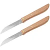 Image de Nirosta 9920650 Lot de 2 couteaux d'office manche en bois lame de 7,5 cm, couteau cuisine, couteau en bois, couteau office, Bois, Acier inoxydable, 17,5 cm