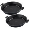 Image de Zenker 9316750 Lot de 2 Moules à à gâteau, moule gâteau rond, moule à quiches, moule à fond amovible, moule à fond relevable avec anses, anti-adhésif, Acier, 28 x 4 cm, Noir