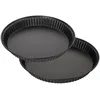 Image de Zenker 9980050 Set de 2 moules à tartes ou quiches lorraines, plat à tarte, Acier inoxydable, Noir, Diamètres de 28 cm et 30 cm