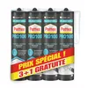 Image de Pattex   Colle Acrylique PRO 100 (lot de 3 cartouches de 380 g + 1 gratuite)   Colle de fixation pour intérieur, résistante multi-matériaux, extra forte lavable à l'eau