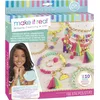 Image de Lansay - Make IT Real - Kit Bracelets Chaines & Breloques Fluo - Fabrication de Bijoux pour Enfants Dès 8 Ans - Set pour 10 Bracelets Colorés avec Pompoms & Breloques - Accessoires Inclus