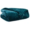 Image de VIVARAISE Plaid à pompons Tender bleu paon - 130 x 170 cm
