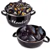 Image de Marmite à moules acier émaillé 24 cm 5 L Baumalu
