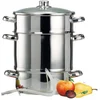 Image de Baumalu, Extracteur de jus à vapeur, en inox, Système de pression efficace pour 6-7 kg de fruits et légumes, Polyvalent pour cuisson vapeur, Tous feux, Diamètre 26 cm, Couleur argent