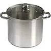 Image de BAUMALU - Marmite Traiteur en Acier Inoxydable - Couvercle Verre, Trou Vapeur, Poignées Métal - Tous Feux dont Induction - Triple Fond Diffuseur - Ø24cm, 9L, Argenté