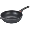 Image de Baumalu, Poêle Wok 30 cm, Modèle Thermo Régul Noir - Revêtement Antiadhérent 2 Couches Whitford Xylan - Compatible Tous Feux et Induction - Équipement Bakélite Noir - Garantie 5 Ans