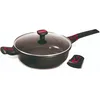 Image de BAUMALU - Sauteuse avec Couvercle Granit Pro Céramique - Fonte d'Aluminium - Tous Feux dont Induction - Intérieur Céramique Fusion Pro Effet Pierre Sans PFOA ni PFAS - Manche Amovible - Ø28cm - Noir