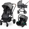 Image de Bebeconfort Haze Trio, Poussette 3 en 1, 0-4 ans, 22 kg max, assise 2-en-1, poussette réversible et légère, siège auto bébé i-Size, pliage compact, panier spacieux, Tinted Stone
