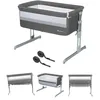 Image de Bebeconfort Calidoo, Lit Cododo Bébé et Berceau Bébé 2-en-1, 0-6 mois (0-9 kg), Berceau Cododo Inclinable, 5 Hauteurs, Grand Matelas Rembourré, Côtés en Filet, Côté Pliable Facilement, Grey Mist