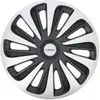 Image de Michelin 009122 Set de 4 Enjoliveurs pour Jantes 15" Pouces   NVS 3D Black Noir et Gris   Effet Carbone   Résistants aux Chocs et aux Intempéries   Compatibles Voitures avec Jantes Acier ou Tôle