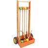 Image de JEUJURA Jeu de croquet en bois - 4 joueurs - Chariot en bois