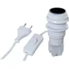 Image de Kit lampe bouteille blanc E14, câble 1.5m, douille demi-filetée + bague, interrupteur à main, fiche 2 pôles - Tibelec