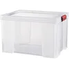 Image de SUNDIS Clip’N Store, boîte de rangement 45L en plastique transparent, renforcée avec couvercle clipsable, aptes au contact alimentaire, parois droites, superposable et combinable