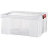 Image de SUNDIS Clip’N Store, boîte de rangement 27L en plastique transparent, renforcée avec couvercle clipsable, aptes au contact alimentaire, parois droites, superposable et combinable