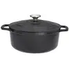 Image de Cocotte ronde en fonte émaillée 28 cm noir mat Chasseur