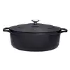 Image de Cocotte ovale en fonte émaillée 29 cm noir mat Chasseur