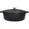 Image de Cocotte ovale en fonte émaillée 33 cm noir mat Chasseur