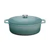 Image de Cocotte ovale en fonte émaillée 33 cm bleu quartz Chasseur
