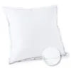 Image de Taie d'oreiller unie en percale de coton 70 fils - collection permanente blanc 63 x 63 cm