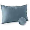 Image de Taie d'oreiller unie en percale de coton 70 fils - collection permanente bleu 50 x 70 cm