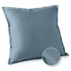 Image de Taie d'oreiller unie en percale de coton 70 fils - collection permanente bleu 63 x 63 cm