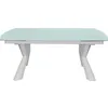 Image de CONCEPT1 Baltique 160/260 x 98 x 76 cm verre 10mm blanc BALTIQUE-160-BLANC