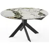 Image de CONCEPT1 Rotonde blanc taupe 88-145x145x76 céramique +verre ROTONDE-T-BLCTAU
