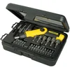 Image de STANLEY 0-63-022 Tournevis Porte Embouts magnétique à Cliquet Poignée Revolver - 17 Embouts et 6 Douilles - Poignée Orientable à 45,90 ou 180° - Stockage Intégré - Coffret de 25 pièces