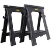 Image de Stanley Stst1-70713 Tréteau Pliable Lot de 2 Pièces - 450 kg Par Paire - Caoutchouc Anti-Dérapant Sur Les Pieds - Rainure en V pour Découpes d'Appoints - Structure Résistante et Légère Noir