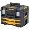 Image de DeWalt Kit TSTAK 2 Pièces DWST83395-1 - Petit Coffret & Tiroir, IP54, Poignée de Transport Avant et Supérieur, Insert en Mousse Personnalisable pour Outils et Accessoires, Capacité 30 kg Noir/Jaune