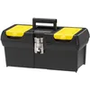 Image de Stanley 1-92-065 Boite A Outils 2 Organiseurs Sur Le Couvercle - Robuste - Attaches métalliques Résistantes - Porte Outils Amovible - Poignée Articulée, 40.5 x 21 x 18,3 cm Jaune