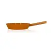 Image de Poêle Ector induction aluminium revêtu manche en bois 28 cm jaune Ogo