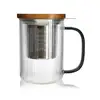 Image de Tisanière mug Karl en verre borosilicate anse gris fumé 475 ml Ogo