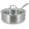 Image de Sauteuse tout inox Triply 24 cm et couvercle en verre Menastyl