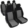 Image de CARAUTO Housse de siège universelle Kit complet : 2 sièges (avant) + 3 sièges (arrière) - Maille polyester et frappée Noir (Ref: 01012889)