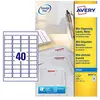 Image de Avery - J8654-25 - 1000 Étiquettes Jet d'Encre - 45.7 x 25.4 mm - Blanc