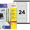 Image de AVERY - Pochette de 600 étiquettes autocollantes pour chemises à élastique Eurofolio, Personnalisables et imprimables, Format 134 x 11 mm, Impression laser/jet d'encre, (L7170-25)
