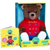 Image de Gipsy Toys   Petit Ours Brun - Edition Speciale Anniversaire 50 Ans - Peluche Interactive : CHANSONS, COMPTINES, CONTEUSE D’Histoires   28 CM   Marron ET Rouge   Vendue en Boite Cadeau - Version FR
