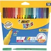 Image de BIC Kids Visa Feutres de Coloriage à Pointe Fine, Lavables, Encre à base d'eau - Couleurs Assorties, Etui Carton de 18