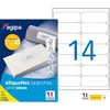 Image de AGIPA Bte 1400 étiquette 99,1x38,1 mm (14 x 100F A4) Multi-usage Coin Rond Permanent Blanc
