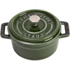 Image de STAUB Mini Cocotte en Fonte Émaillée avec Couvercle, Tous feux dont induction, 1 personne, Ronde, 10 cm, 0,25 L, 1 kg, Vert/Basilic