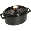 Image de STAUB Cocotte en Fonte Émaillée avec Couvercle, Tous feux dont induction, 1 à 2 personnes, Ovale, 17 cm, 1 L, 2,4 kg, Noir Mat