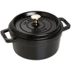 Image de STAUB Cocotte en Fonte Ronde 20 cm, 2,2 L, Induction, Fabriquée en France | Couvercle à picots avec système d’auto-arrosage, Compatible tous feux et four, Noire