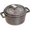 Image de STAUB Cocotte en Fonte Émaillée avec Couvercle, Tous feux dont induction, 2 à 3 personnes, Ronde, 22 cm, 2,60 L, 4,7 kg, Gris Graphite