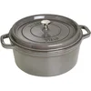 Image de STAUB Cocotte en Fonte Émaillée avec Couvercle, Tous feux dont induction, 5 à 7 personnes, Ronde, 28 cm, 6,70 L, 7,7 kg, Gris Graphite
