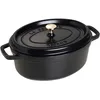 Image de STAUB Cocotte en Fonte Émaillée avec Couvercle, Tous feux dont induction, 4 à 5 personnes, Ovale, 29 cm, 4,20 L, 6,3 kg, Noir Mat